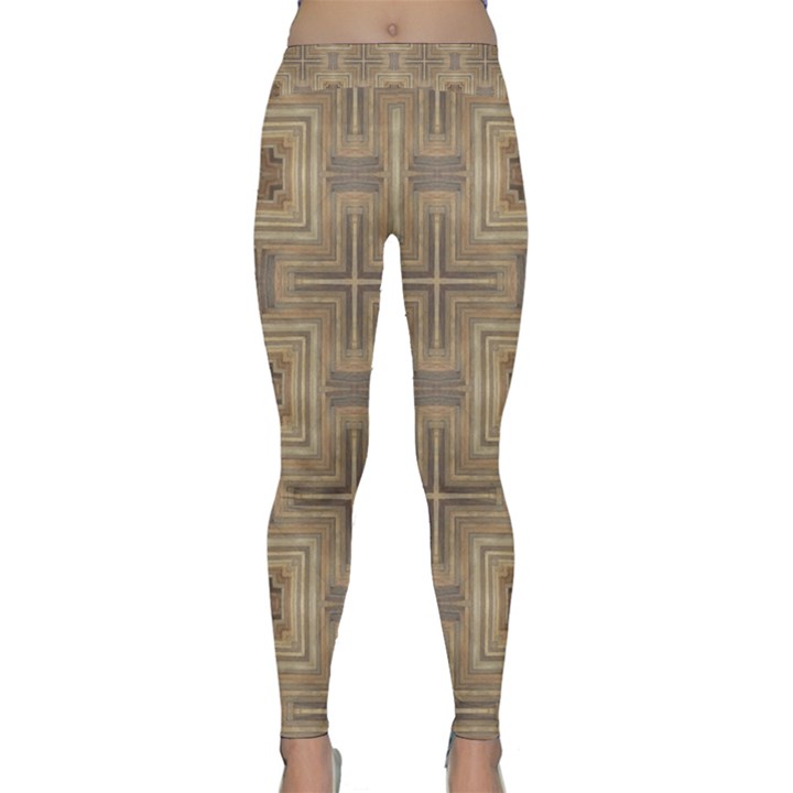 Abstract Wood Design Floor Texture Classic Yoga Leggings