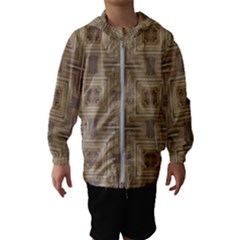 Abstract Wood Design Floor Texture Hooded Windbreaker (kids)