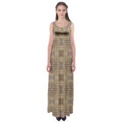 Abstract Wood Design Floor Texture Empire Waist Maxi Dress by Celenk