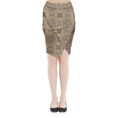 Abstract Wood Design Floor Texture Midi Wrap Pencil Skirt by Celenk