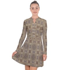 Abstract Wood Design Floor Texture Long Sleeve Panel Dress by Celenk