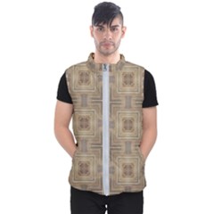 Abstract Wood Design Floor Texture Men s Puffer Vest