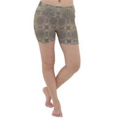 Abstract Wood Design Floor Texture Lightweight Velour Yoga Shorts by Celenk