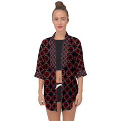 Pattern Design Artistic Decor Open Front Chiffon Kimono by Celenk