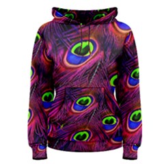 Peacock Feathers Color Plumage Women s Pullover Hoodie by Celenk