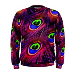 Peacock Feathers Color Plumage Men s Sweatshirt by Celenk