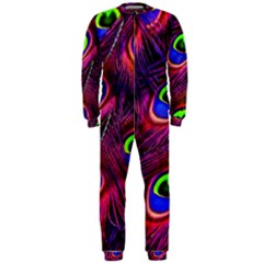 Peacock Feathers Color Plumage Onepiece Jumpsuit (men)  by Celenk