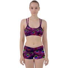 Peacock Feathers Color Plumage Perfect Fit Gym Set by Celenk