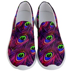 Peacock Feathers Color Plumage Men s Lightweight Slip Ons by Celenk