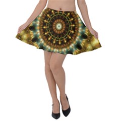 Pattern Abstract Background Art Velvet Skater Skirt