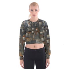 Background Metal Pattern Texture Cropped Sweatshirt