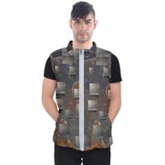 Background Metal Pattern Texture Men s Puffer Vest