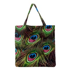 Peacock Feathers Color Plumage Grocery Tote Bag by Celenk