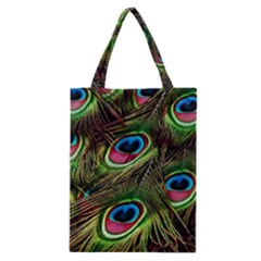 Peacock Feathers Color Plumage Classic Tote Bag by Celenk