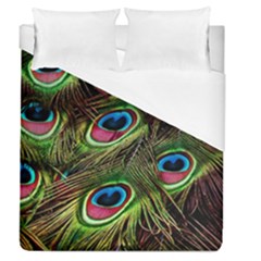 Peacock Feathers Color Plumage Duvet Cover (queen Size) by Celenk