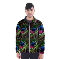 Peacock Feathers Color Plumage Windbreaker (men)