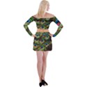 Peacock Feathers Color Plumage Off Shoulder Top with Mini Skirt Set View2