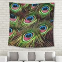 Peacock Feathers Color Plumage Square Tapestry (Large) View2