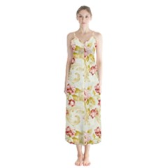 Background Pattern Flower Spring Button Up Chiffon Maxi Dress