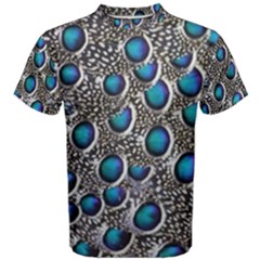 Peacock Pattern Close Up Plumage Men s Cotton Tee by Celenk