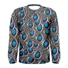 Peacock Pattern Close Up Plumage Men s Long Sleeve Tee