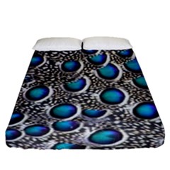 Peacock Pattern Close Up Plumage Fitted Sheet (queen Size) by Celenk