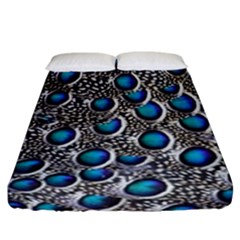 Peacock Pattern Close Up Plumage Fitted Sheet (california King Size) by Celenk