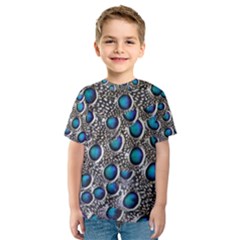 Peacock Pattern Close Up Plumage Kids  Sport Mesh Tee