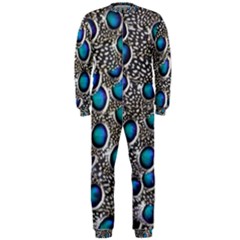 Peacock Pattern Close Up Plumage Onepiece Jumpsuit (men) 