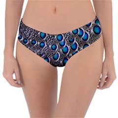 Peacock Pattern Close Up Plumage Reversible Classic Bikini Bottoms