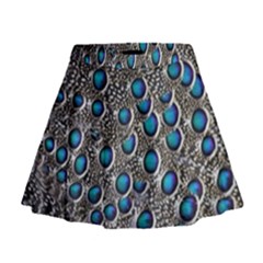 Peacock Pattern Close Up Plumage Mini Flare Skirt by Celenk