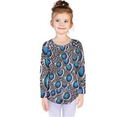 Peacock Pattern Close Up Plumage Kids  Long Sleeve Tee