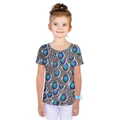 Peacock Pattern Close Up Plumage Kids  One Piece Tee