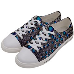 Peacock Pattern Close Up Plumage Women s Low Top Canvas Sneakers