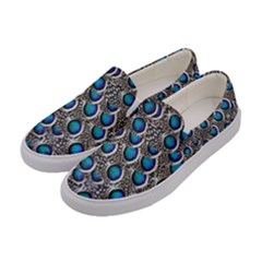 Peacock Pattern Close Up Plumage Women s Canvas Slip Ons