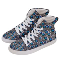 Peacock Pattern Close Up Plumage Women s Hi-top Skate Sneakers