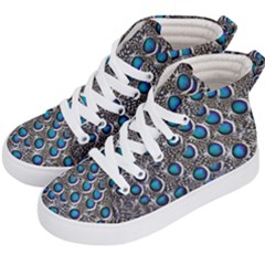 Peacock Pattern Close Up Plumage Kid s Hi-top Skate Sneakers