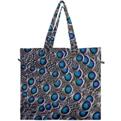 Peacock Pattern Close Up Plumage Canvas Travel Bag