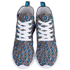 Peacock Pattern Close Up Plumage Women s Lightweight High Top Sneakers