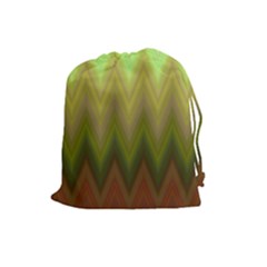 Zig Zag Chevron Classic Pattern Drawstring Pouch (large)