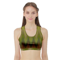 Zig Zag Chevron Classic Pattern Sports Bra With Border