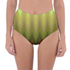 Zig Zag Chevron Classic Pattern Reversible High-waist Bikini Bottoms