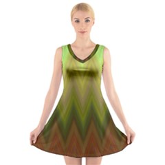 Zig Zag Chevron Classic Pattern V-neck Sleeveless Dress