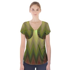 Zig Zag Chevron Classic Pattern Short Sleeve Front Detail Top