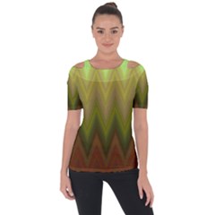 Zig Zag Chevron Classic Pattern Shoulder Cut Out Short Sleeve Top