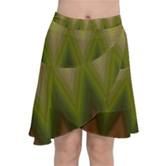 Zig Zag Chevron Classic Pattern Chiffon Wrap Front Skirt