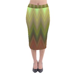 Zig Zag Chevron Classic Pattern Velvet Midi Pencil Skirt