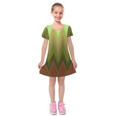 Zig Zag Chevron Classic Pattern Kids  Short Sleeve Velvet Dress