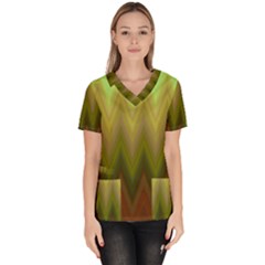 Zig Zag Chevron Classic Pattern Women s V-neck Scrub Top