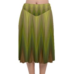 Zig Zag Chevron Classic Pattern Velvet Flared Midi Skirt